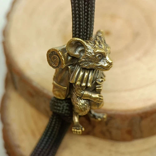 Treasure Hunt Mouse Brass Bead Parachute Cord Knife Lanyard Pendant Accessories 07FC0E-D4 - KOEEK