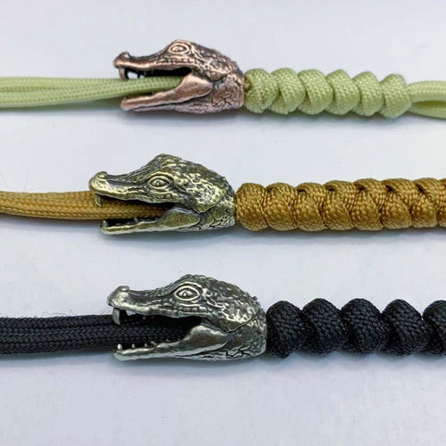 Crocodile Head Brass Bead Parachute Cord Knife Lanyard Pendant DIY Accessories 07FC0E-D4 - KOEEK