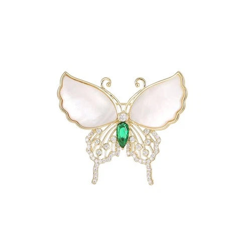 Natural Shell Butterfly Brooch Mother Of Pearl Inlay Coat Pin Clothing Accessory 07FC0E-D4 - KOEEK