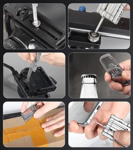 Outdoor Stainless Steel Multi Tools Card Bottle Opener Keychain EDC LittleHelper 07FC0E-D4 - KOEEK