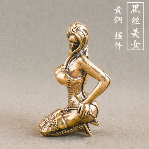 Brass Female Figurine Desktop Ornament Metal Art Sculpture Office Decor 07FC0E-D4 - KOEEK