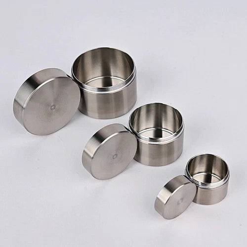 Stainless Steel Portable Pill Case Box Waterproof Round Pill Organizer Container 07FC0E-D4 - KOEEK