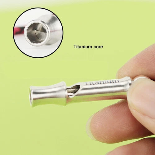 Small Pure Titanium Whistle Portable EDC Outdoor Training Whistle 50mm/1.97" 07FC0E-D4 - KOEEK