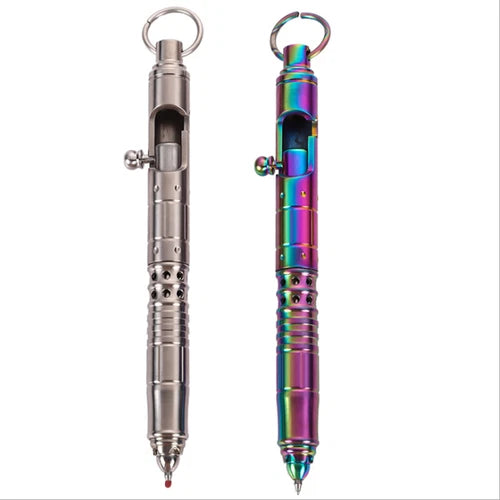 Solid Titanium Alloy Steampunk Business Office Signature Bolt Pocket Pen EDC Toy 07FC0E-D4 - KOEEK