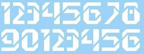 2-8MM Modern Style 0-9 Digital sci-fi Military Figure Model Markings Water Decal 07FC0E-D4 - KOEEK