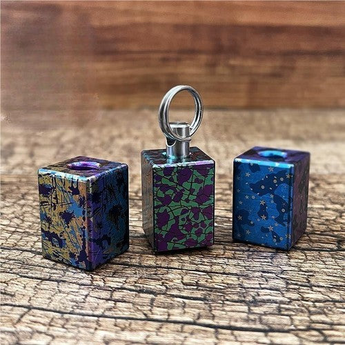 Titanium Alloy Knife Lanyard Bead Cubic Paracord Pendant Multicolor Zip Pull EDC 07FC0E-D4 - KOEEK