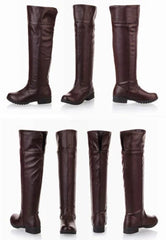 Attack On Titan Shoes Unisex Boots Flat Knee High Stretch Cosplay Riding Boot 07FC0E-D4 - KOEEK