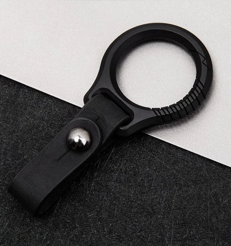 Titanium Alloy Leather Car Keychain Portable Key Ring Waist HangingPendantEDC 07FC0E-D4 - KOEEK