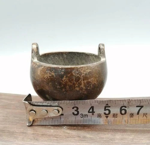 Retro Bronze Censer Ornament Mini Incense Burner Chinese Collectible Hand-carved 07FC0E-D4 - KOEEK