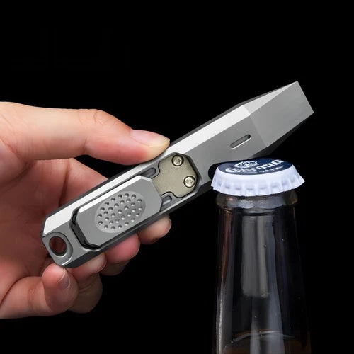 EDC Titanium Pry Bar Crowbar Bottle Opener Fidget Slider Toy Pocket Multi Tool 07FC0E-D4 - KOEEK