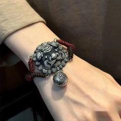 Retro Ethnic Bracelet Swallow Gold Beast Lion Braided Adjustable Rope Jewelry 07FC0E-D4 - KOEEK