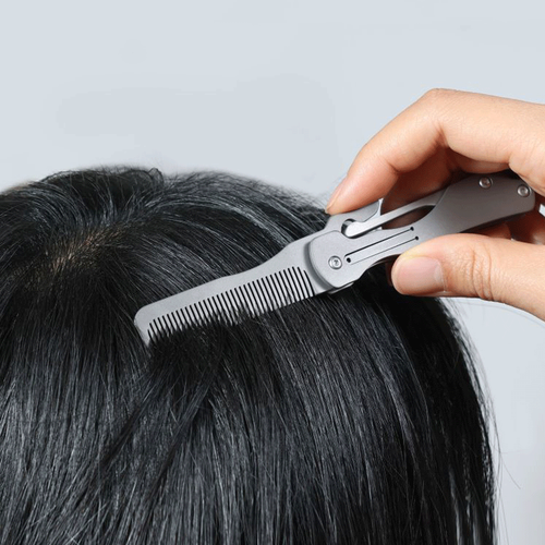 Titanium Folding Comb for Beard & Hair Styling | EDC Pocket Multi-Tools Gift 07FC0E-D4 - KOEEK