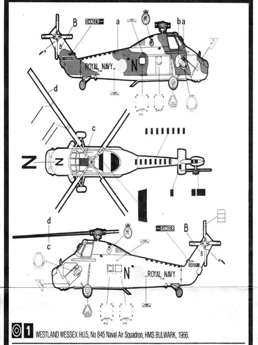 1/72 WESTLAND WESSEX HU.5 RN HAS.31 Royal Australian Navy Helicopter Water Decal 07FC0E-D4 - KOEEK