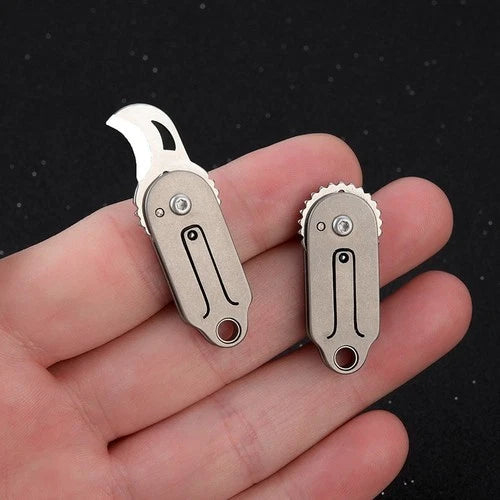 Mini Pocket Titanium Folding Knife Cutter EDC Outdoor Camping Tool Keychain Gift 07FC0E-D4 - KOEEK
