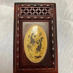 Vintage Zhang Shenglin Redwood Bamboo Cricket Cage 72x40x30mm 07FC0E-D4 - KOEEK