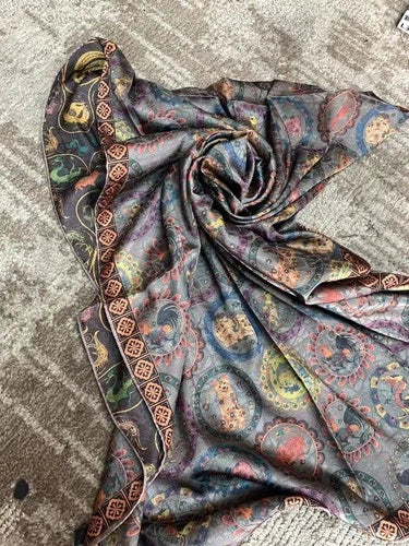 Chinese Zodiac Scarf 70x180cm  Chinese Style Shawl Wrap Neck Scarf Women 07FC0E-D4 - KOEEK