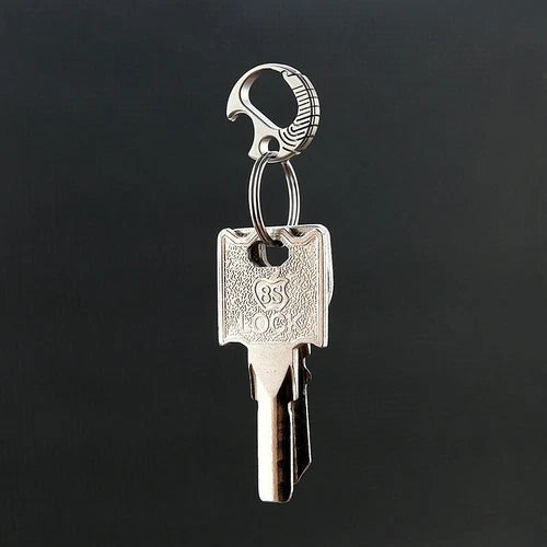 Outdoor Mini Titanium Key chain Carabiner Opener Travel Size Hanging Buckle EDC 07FC0E-D4 - KOEEK