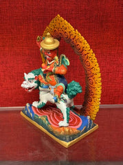 15CM Copper Statue Painted Dorje Legpa Protector Buddha Handicrafts Collection 07FC0E-D4 - KOEEK