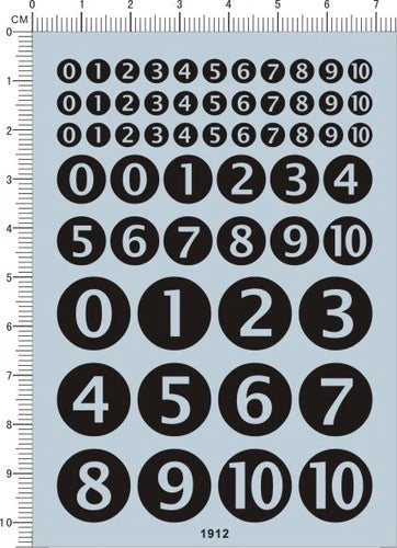 5-15mm 0-9 Black Round numeral digital numbers figures Model Water Slide Decal 07FC0E-D4 - KOEEK