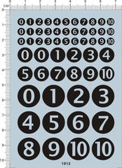 5-15mm 0-9 Black Round numeral digital numbers figures Model Water Slide Decal 07FC0E-D4 - KOEEK