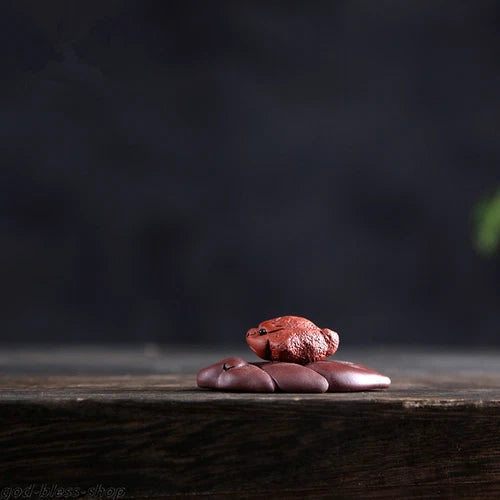 Creative Table Decoration Gift Yixing Zisha Tea Pet Purple Clay Toad Mascot 07FC0E-D4 - KOEEK