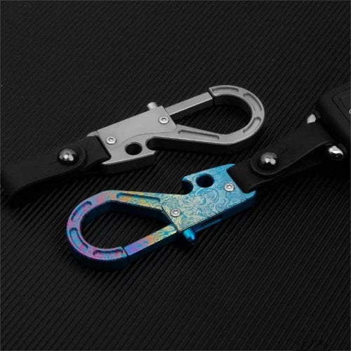 1PC Titanium Carabiner Keychain Clip EDC Car Key chain Holder with Bottle Opener 07FC0E-D4 - KOEEK