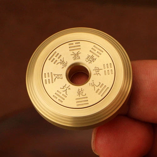 Solid Brass Fidget Slider Clicker Coin Tai Chi Haptic for Adult EDC Lucky Toys 07FC0E-D4 - KOEEK