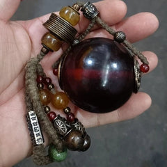 Ethnic Style Sea Lilac Stone Handheld Artifact Collectible Decoration 07FC0E-D4 - KOEEK