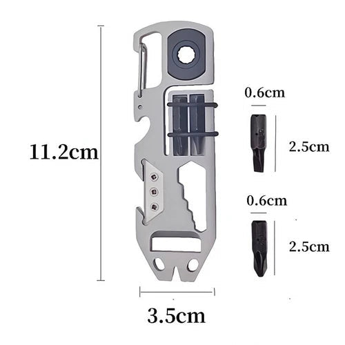 EDC Stainless Steel Key chain Pry Bar Crowbar Pocket Outdoor Multi Card Tools 07FC0E-D4 - KOEEK