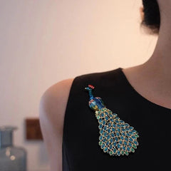 Peacock Phoenix Brooch Vintage Rhinestone Pin Coat Jacket Jewelry Accessory 07FC0E-D4 - KOEEK