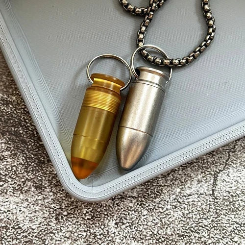 PEI Titanium Waterproof Pill Holder Case Organizer Container Keychain EDC Gift 07FC0E-D4 - KOEEK