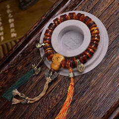 11.5*9mm Natural Tibetan Style Bead Bracelet Handmade 07FC0E-D4 - KOEEK