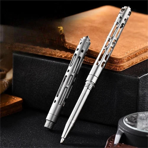 Titanium Mini Ballpoint Pen Portable Writing Pen Keychain EDC Multifunction Gift 07FC0E-D4 - KOEEK