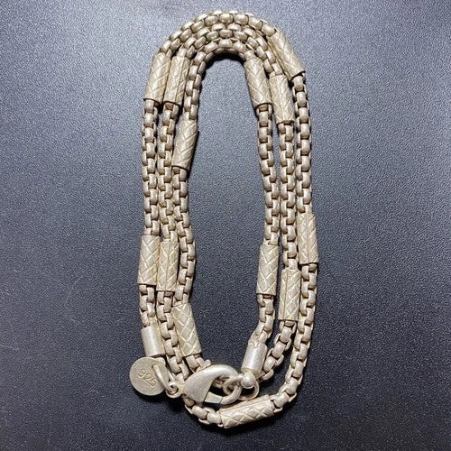 Antique Old Silver Necklace Vintage Chinese Craft Artwork silver-plated Chain 07FC0E-D4 - KOEEK