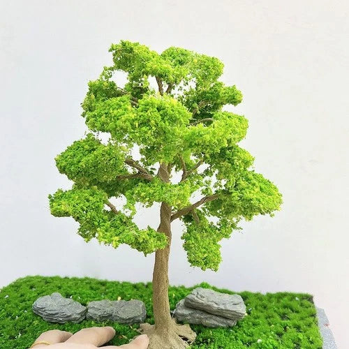 15cm Artificial Spring Green Wire Tree Miniature Landscape Model Craft Materials 07FC0E-D4 - KOEEK