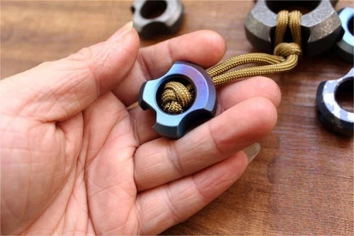 EDC Titanium Alloy Beads Knife Lanyard Bead Paracord Keychain Pendant DIY Beads 07FC0E-D4 - KOEEK