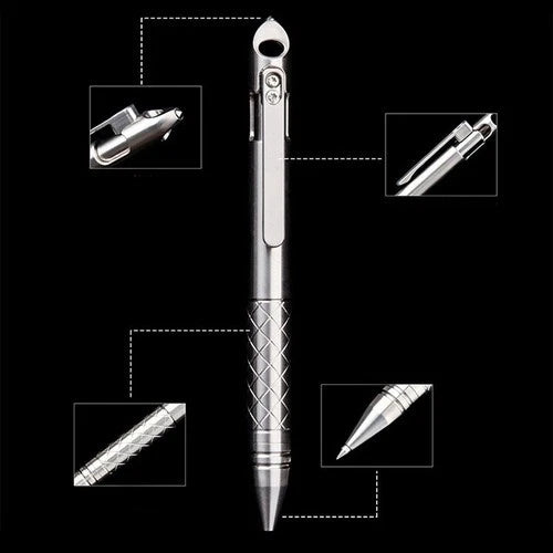 Titanium Pocket Ball Pen Office Signature Writing Pen Outdoor EDC Portable Pen 07FC0E-D4 - KOEEK