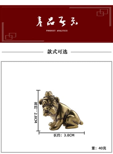 Solid Brass Dog Figurine Small Statue Home Ornament Figurines Collectibles 07FC0E-D4 - KOEEK