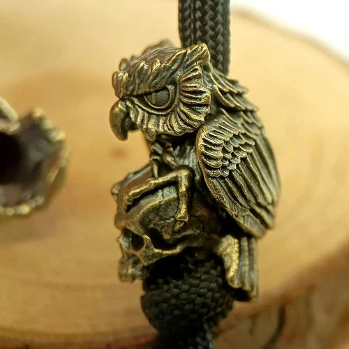 Owl & Skull Brass Bead Parachute Cord Knife Lanyard Pendant DIY Accessories 07FC0E-D4 - KOEEK