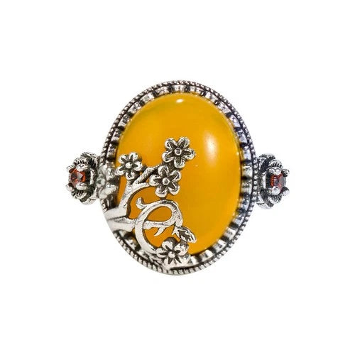 Chinese Style Plum Blossom Open Ring Women Adjustable Vintage Fashion Jewelry 07FC0E-D4 - KOEEK