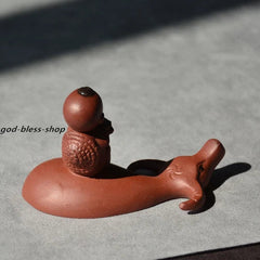 Small Tea Pet Yixing Zisha Purple Clay Tea Play Home Decoration Kid On Buffalo 07FC0E-D4 - KOEEK