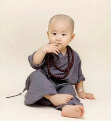 Kid Child Shaolin Buddhist Monk Robe Boy Meditation Uniform Kung fu Suit Cute 07FC0E-D4 - KOEEK
