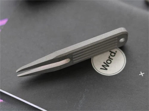 1PC TC4 Titanium Golf Divot Repair Tool Golf Green Fork EDC Portable Keychain 07FC0E-D4 - KOEEK