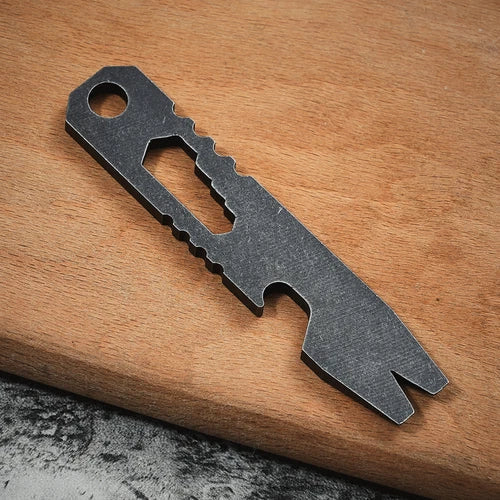 EDC Stainless Steel Pocket Multi Tools Pry Bar Crowbar Wrench Opener Keychain 07FC0E-D4 - KOEEK