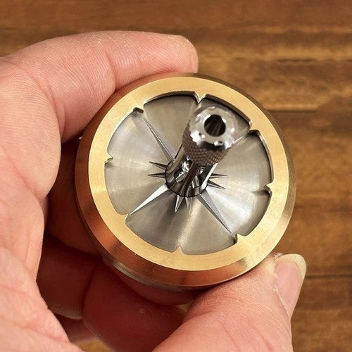 Titanium Brass Spinning Top Desktop Spinner Gyro Fidget Toy Glow in the Dark EDC 07FC0E-D4 - KOEEK