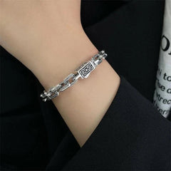 Mens Vintage Bracelet Minimalist Woven Pattern Clasp Style Jewelry 20cm Bracelet 07FC0E-D4 - KOEEK