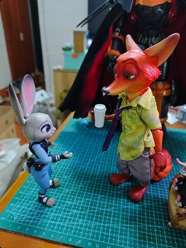 GONG X Zootopia Cartoon Action Figure Toy Gift Judy and Nick Wilde Set GONG - KOEEK