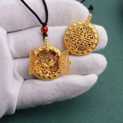 Chinese Gold Color Hollowed-out  Pendant Necklace Necklace Jewelry 07FC0E-D4 - KOEEK