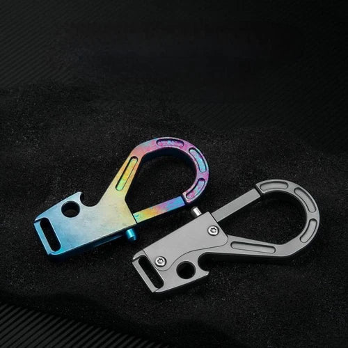 1PC Titanium Carabiner Keychain Clip EDC Car Key chain Holder with Bottle Opener 07FC0E-D4 - KOEEK