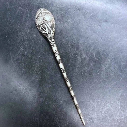 Vintage Silver Plated Copper Hairpin Floral Engraved Chinese Style 07FC0E-D4 - KOEEK